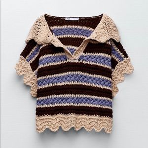 Zara hooded knit top